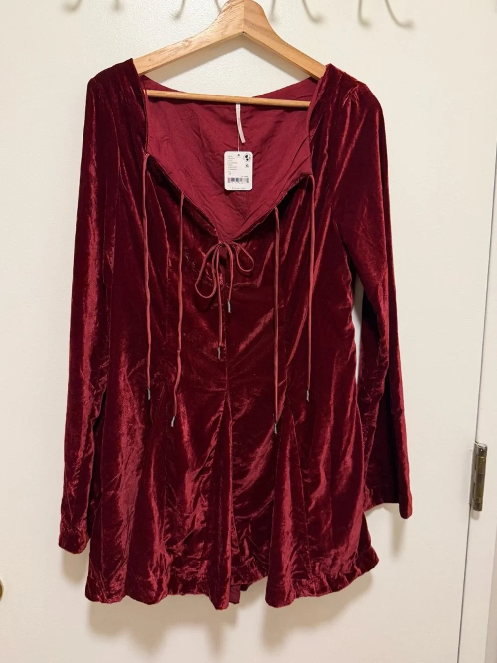 Free People Velvet Lace-Up mini velvet dress, NWT see listing - Picture 10 of 16